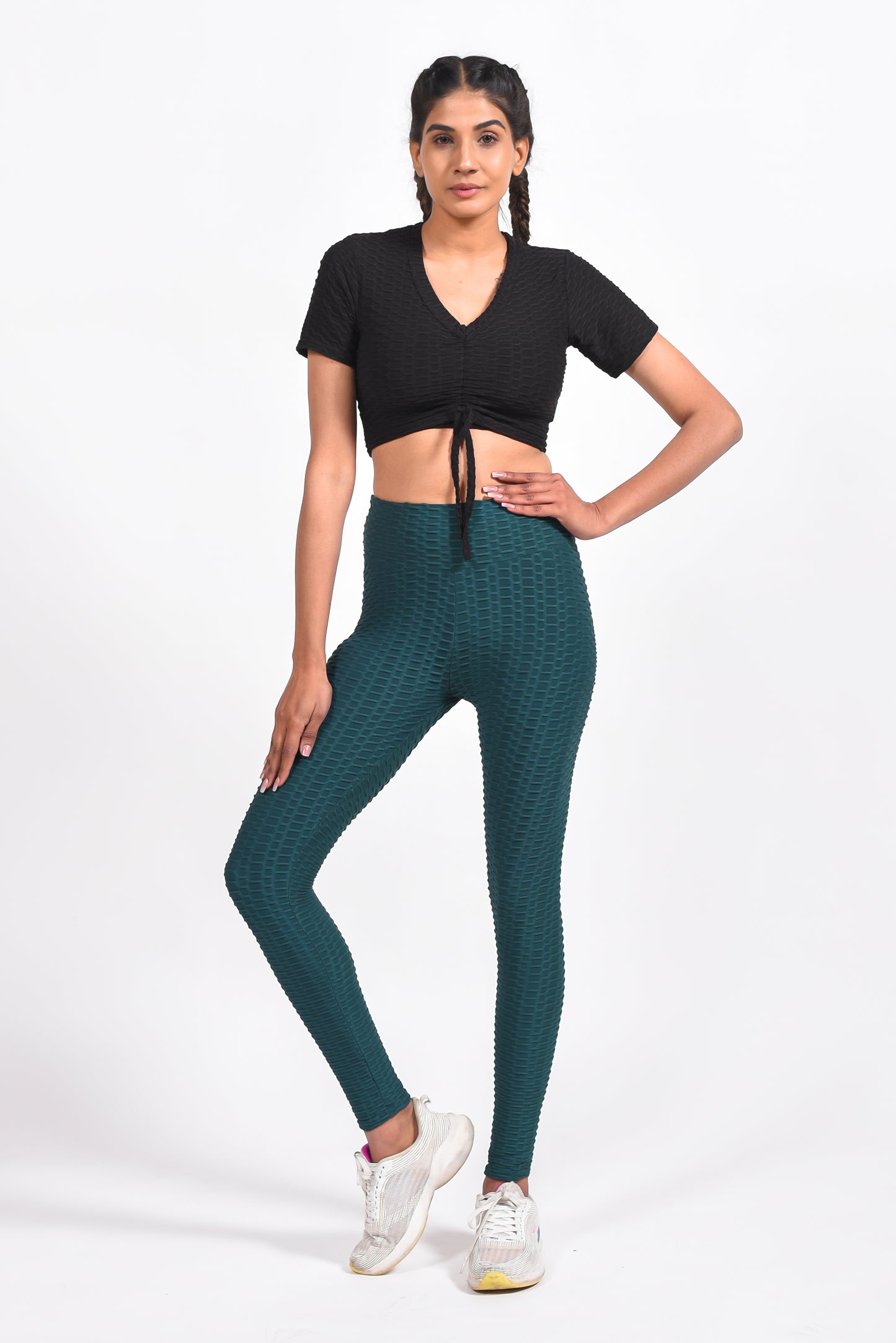 Gymsquad India – Best Quality Anti-Cellulite Push Up Leggings – Green