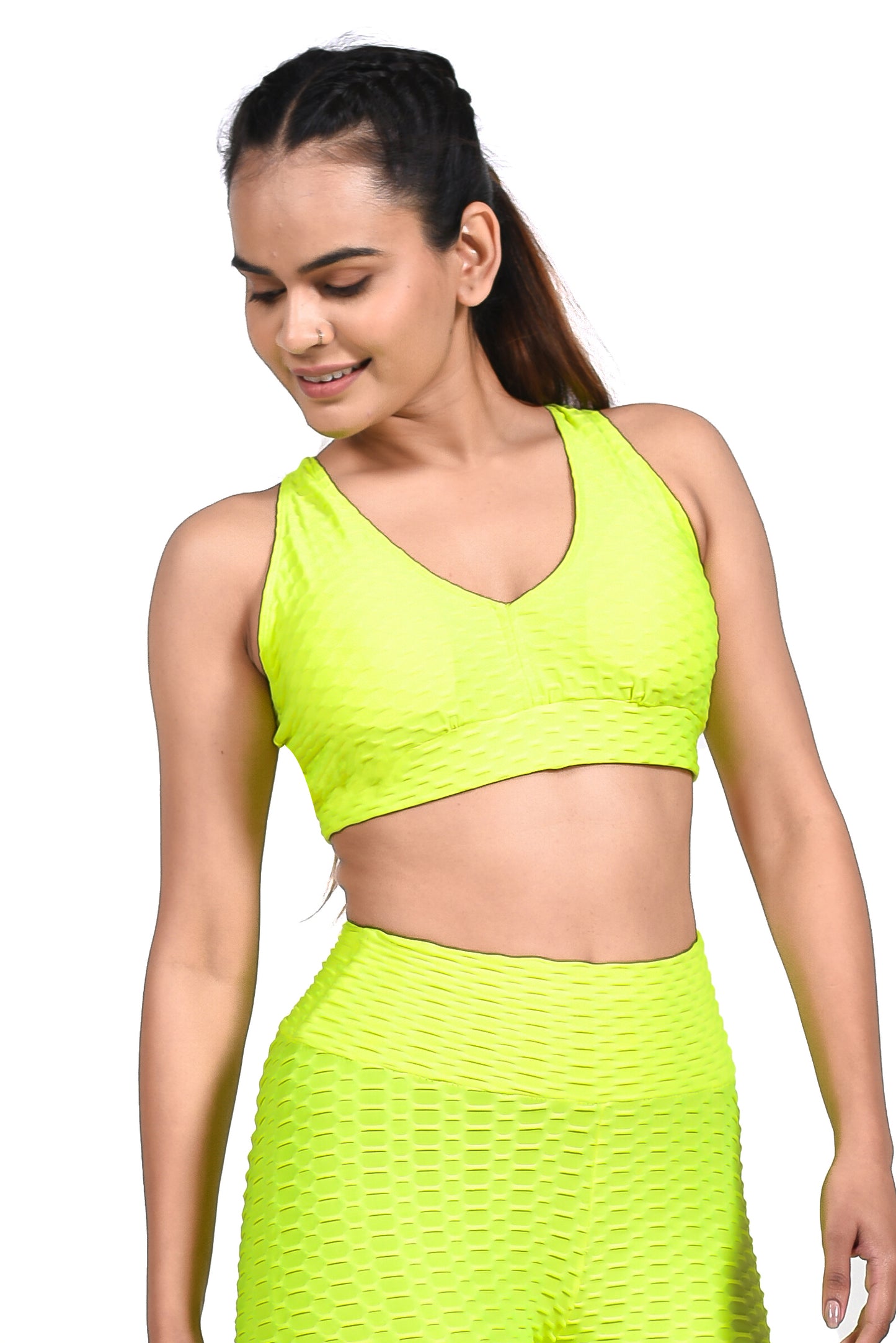 GYMSQUAD® X KIARA ADVANI SUPPORTIVE SPORTS BRA - YELLOW / Neon Green