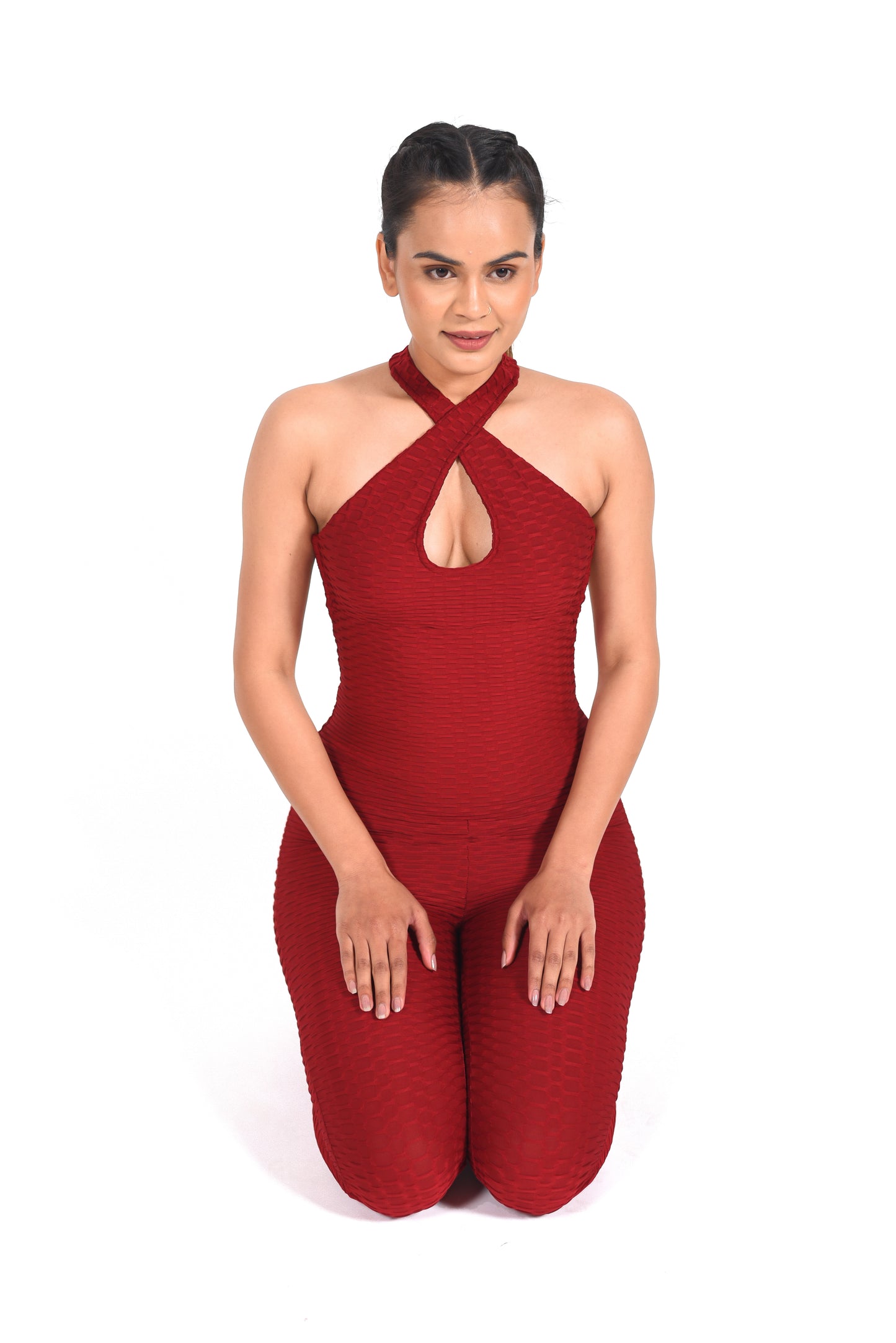 GYMSQUAD® X URVASHI RAUTELA ANTI-CELLULITE AND PUSH UP JUMPSUIT - P1697-WINE