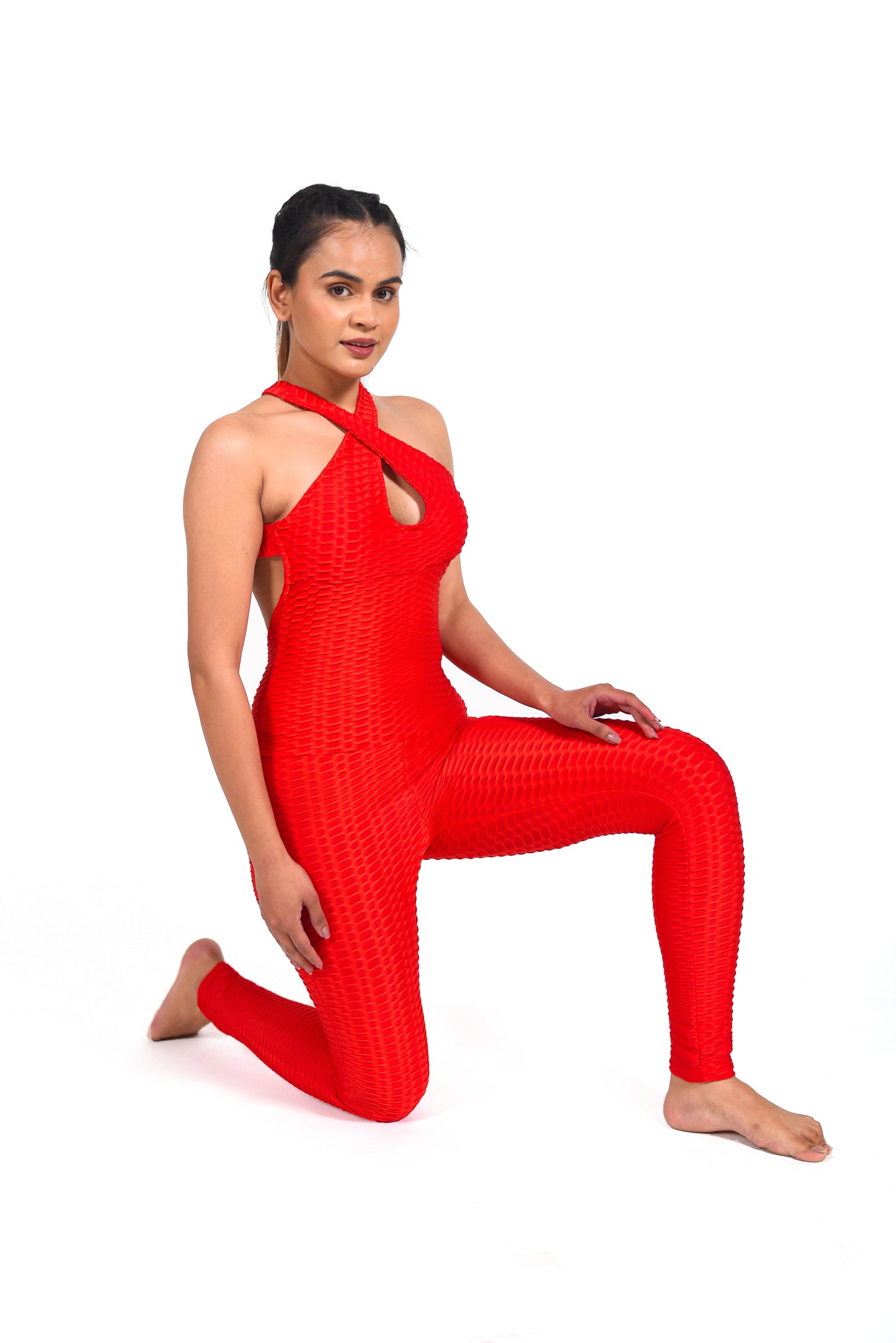 GYMSQUAD® X YUVIKA CHAUDHARY ANTI-CELLULITE AND PUSH UP JUMPSUIT - RED