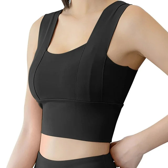 GYMSQUAD®BROAD  SHOULDER TOP - BLACK