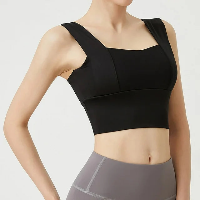 GYMSQUAD®BROAD  SHOULDER TOP - BLACK