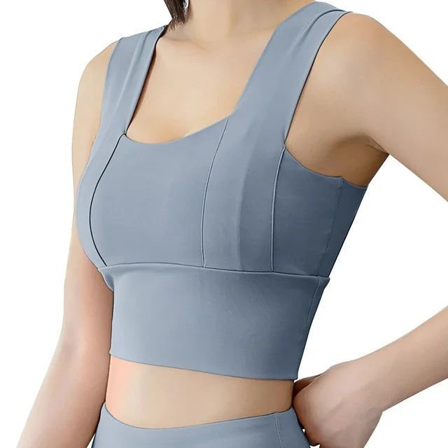 GYMSQUAD®  BROAD  SHOULDER TOP - GRAY