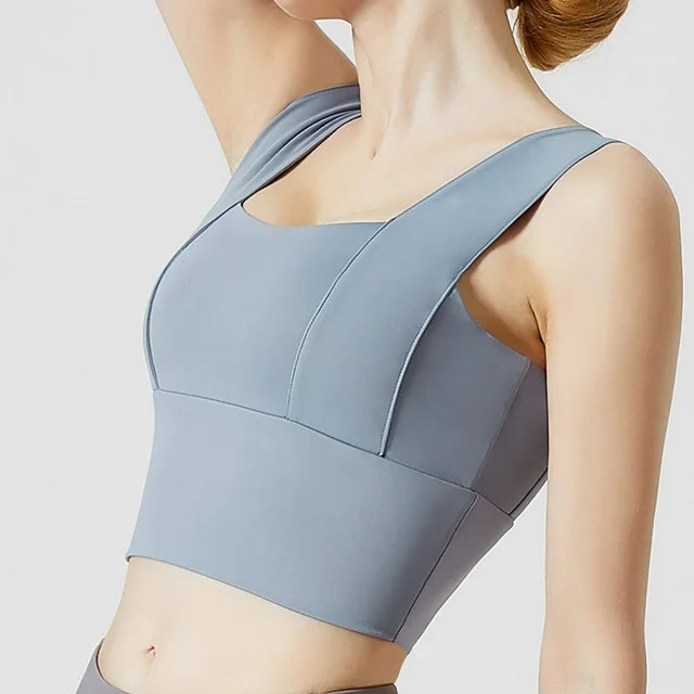 GYMSQUAD®  BROAD  SHOULDER TOP - GRAY
