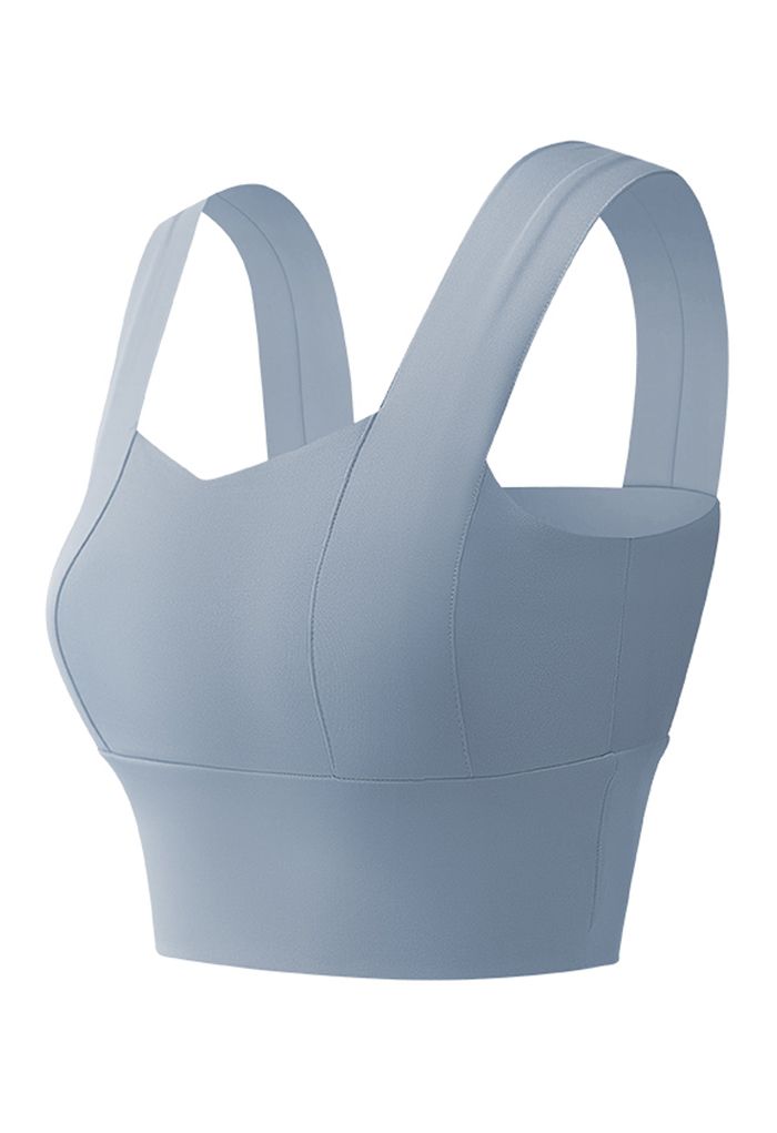 GYMSQUAD®  BROAD  SHOULDER TOP - GRAY