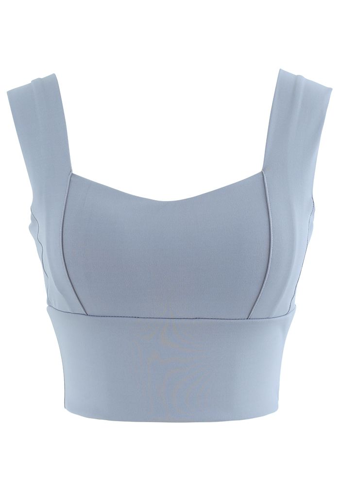 GYMSQUAD®  BROAD  SHOULDER TOP - GRAY