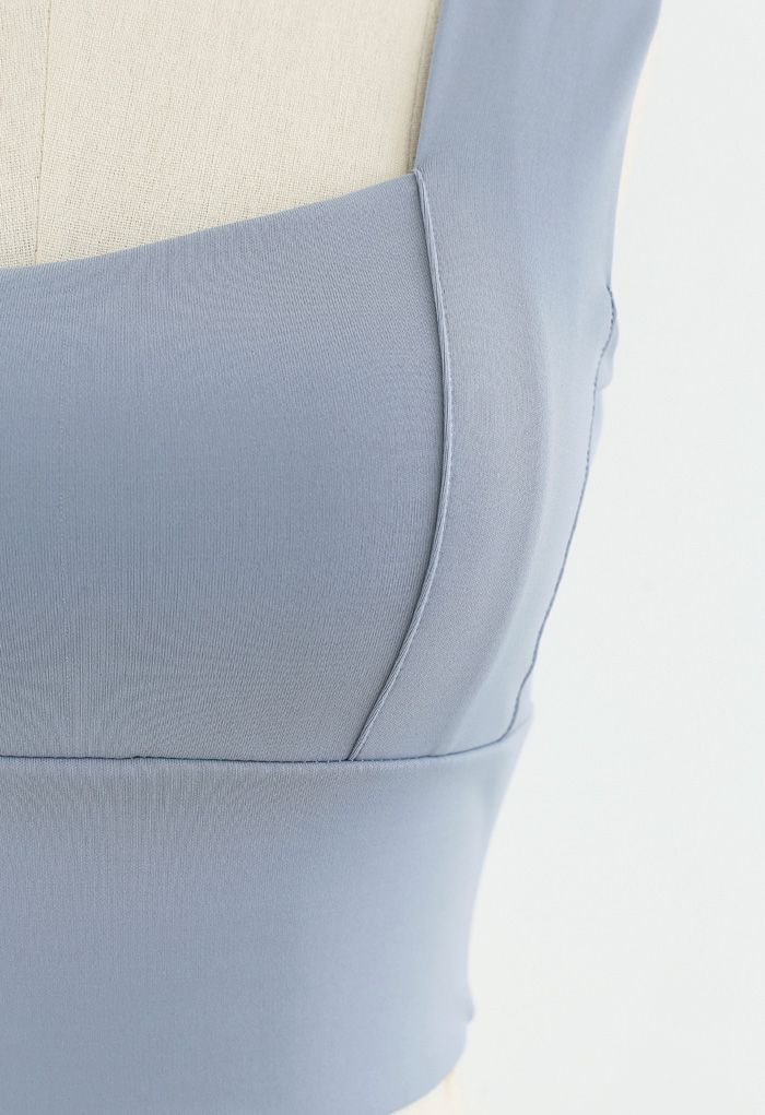 GYMSQUAD®  BROAD  SHOULDER TOP - GRAY
