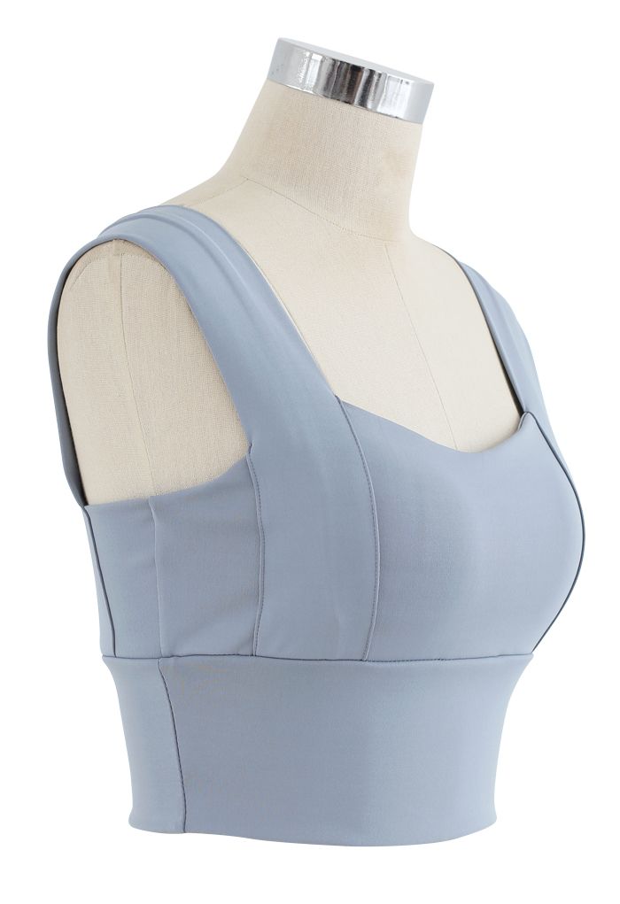 GYMSQUAD®  BROAD  SHOULDER TOP - GRAY