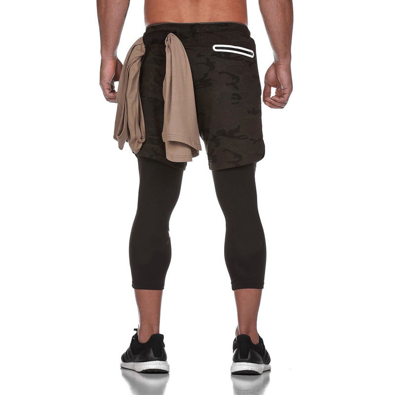 GYMSQUAD™ Innovative Men’s 2 in 1 Sport Short & Legging - Ultimate Comfort (3 in 1 Features) - BLACKCAMO