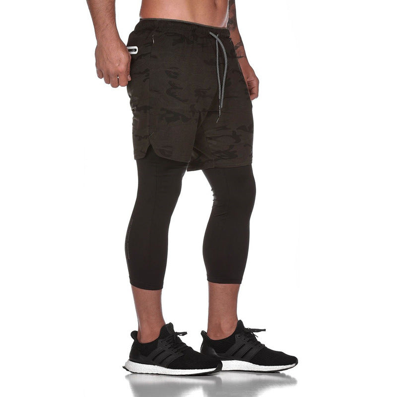 GYMSQUAD™ Innovative Men’s 2 in 1 Sport Short & Legging - Ultimate Comfort (3 in 1 Features) - BLACKCAMO