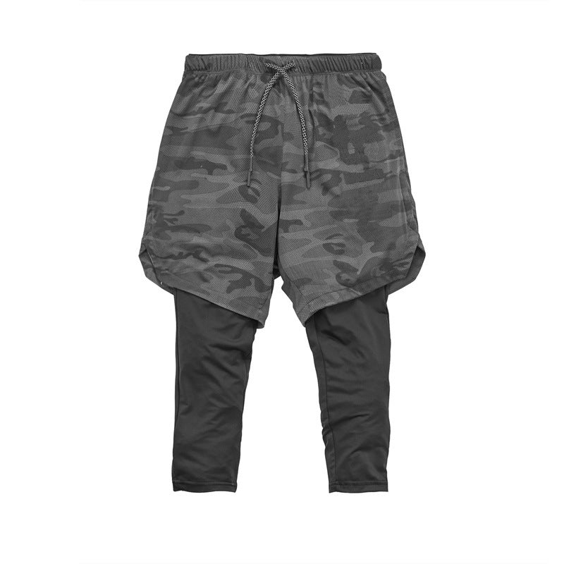 GYMSQUAD™ Innovative Men’s 2 in 1 Sport Short & Legging - GRAYCAMO