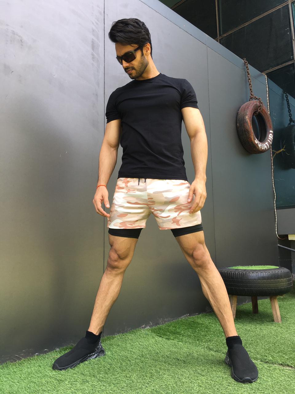 GYMSQUAD™ Innovative Men’s Sport Short - Ultimate Comfort (3 in 1 Features) - KHAKICAMO