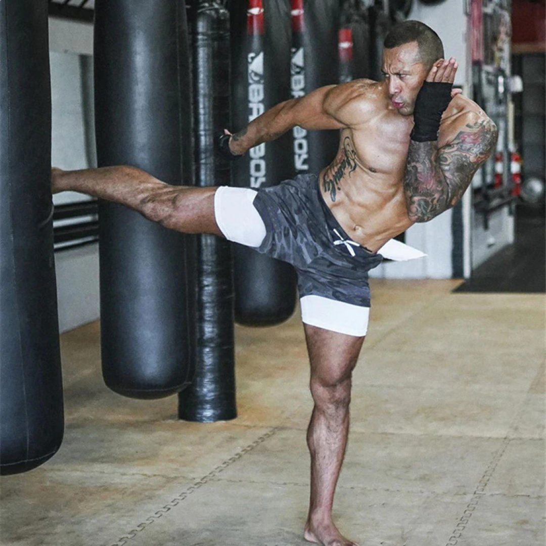 GYMSQUAD™ Innovative Men’s Sport Short - Ultimate Comfort (3 in 1 Features) GRAYCAMO