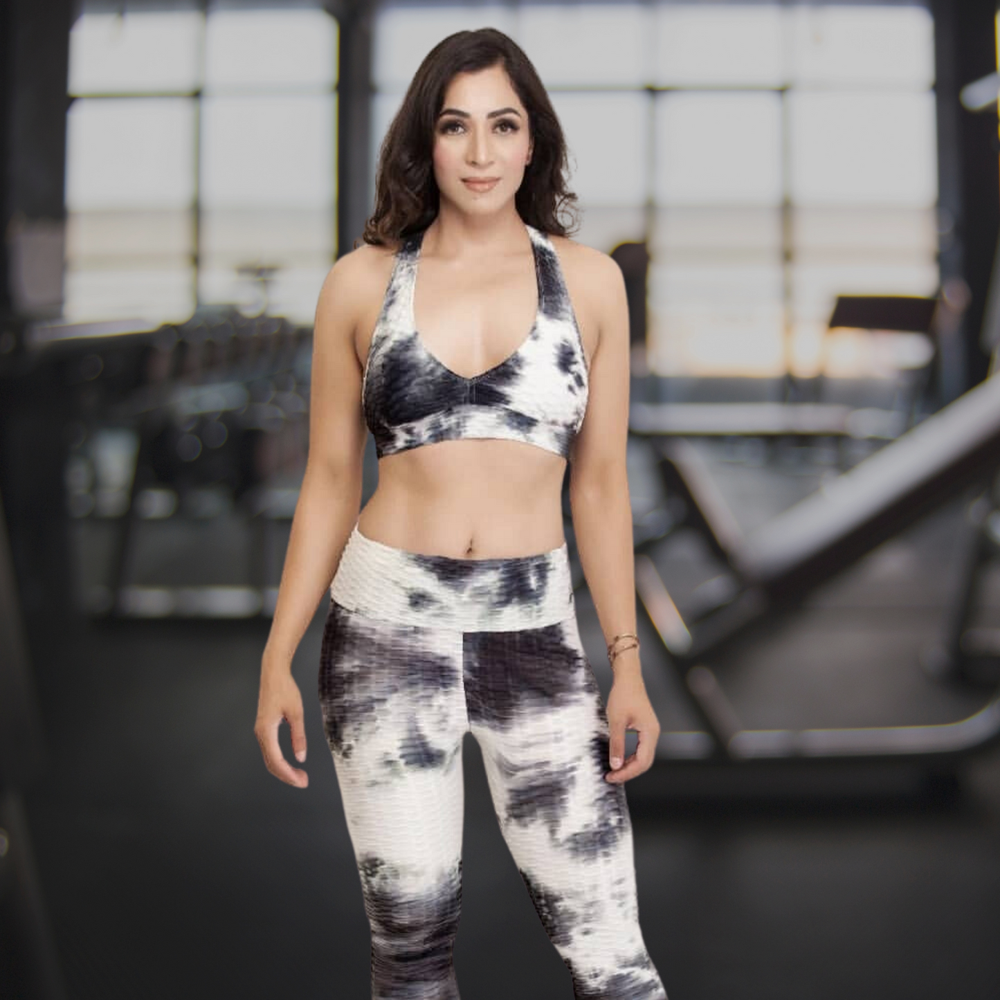 GYMSQUAD® SUPPORTIVE SPORTS BRA - TIE-DYE BLACK