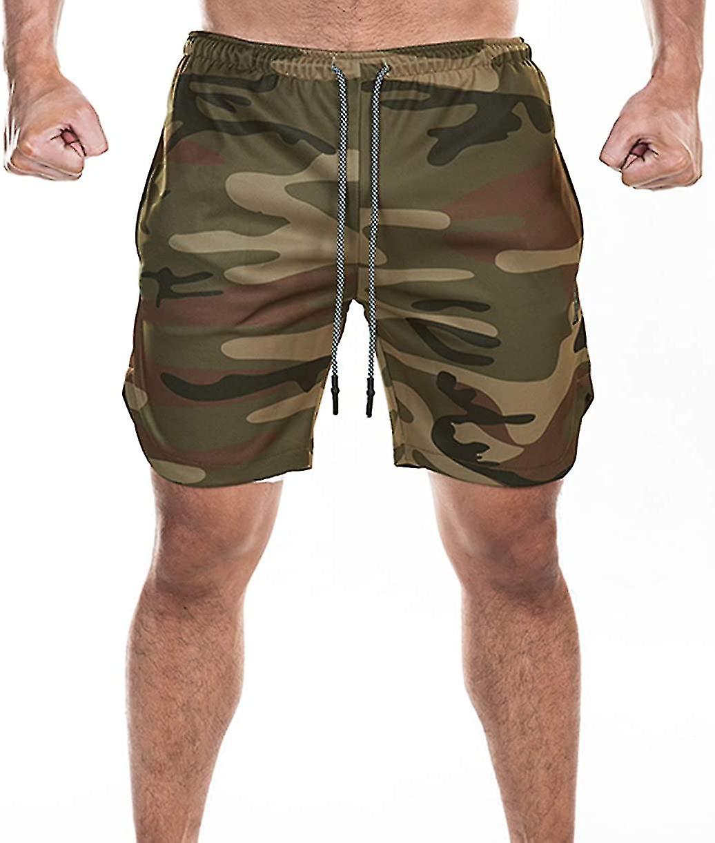 Load image into Gallery viewer, GYMSQUAD™ Innovative Men’s Sport Short - Ultimate Comfort (2 in 1 Features) - GREENCAMO
