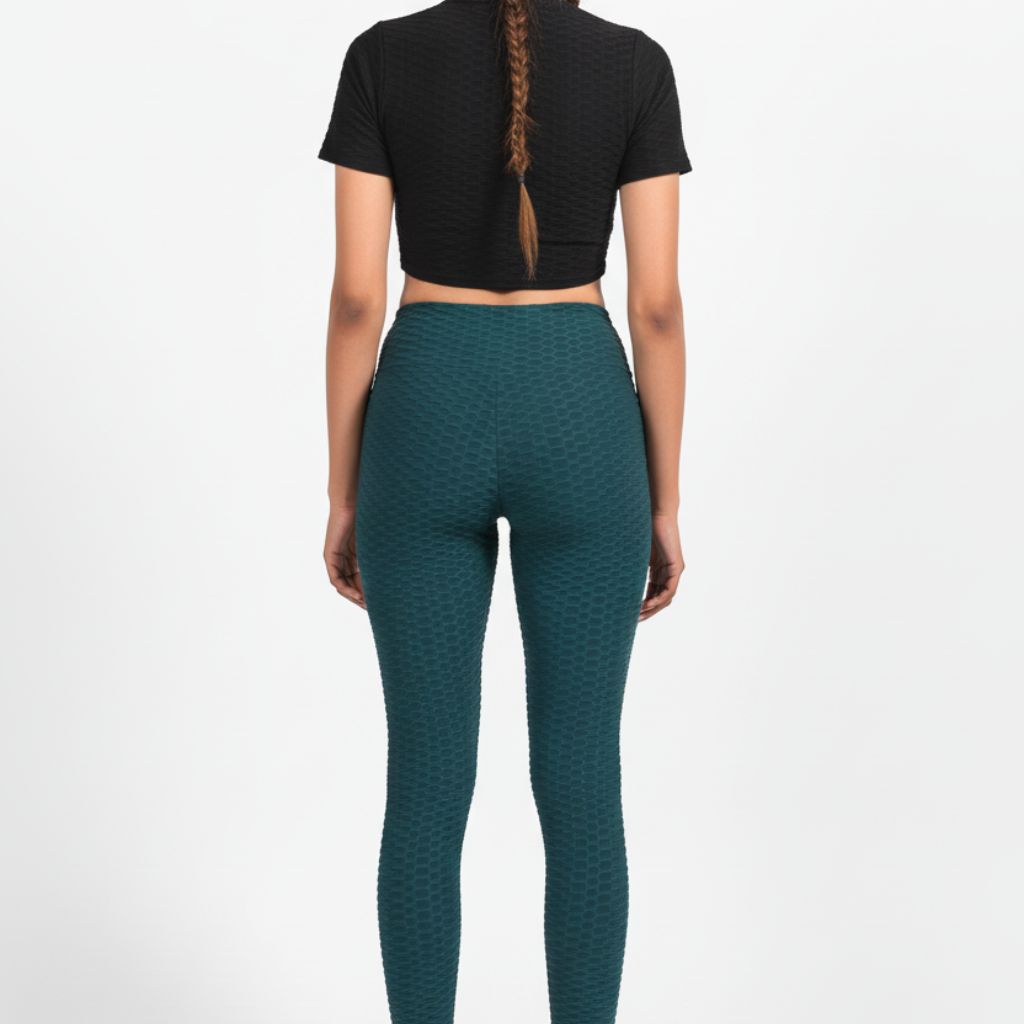 Gymsquad India – Best Quality Anti-Cellulite Push Up Leggings – Green