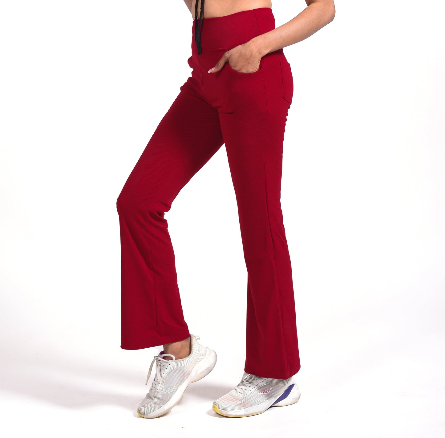 GYMSQUAD® FLARE PANTS - RED – GYMSQUAD INDIA