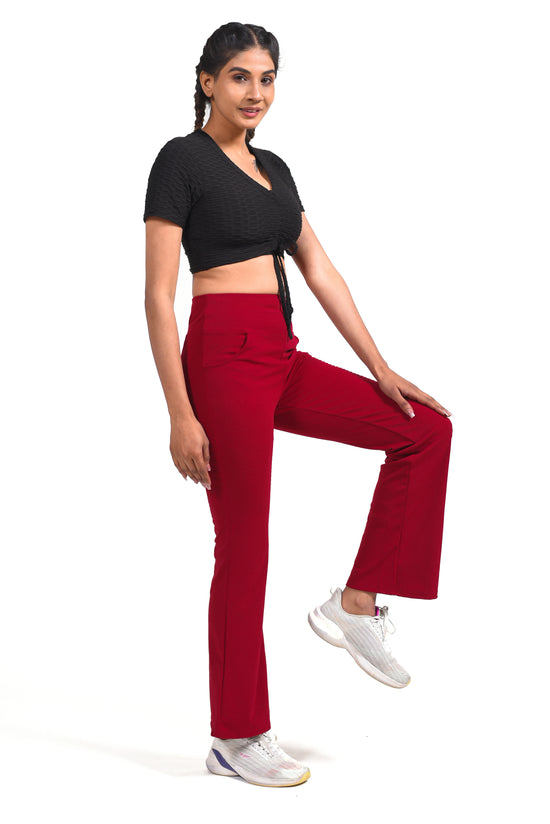 GYMSQUAD®  FLARE PANTS - RED