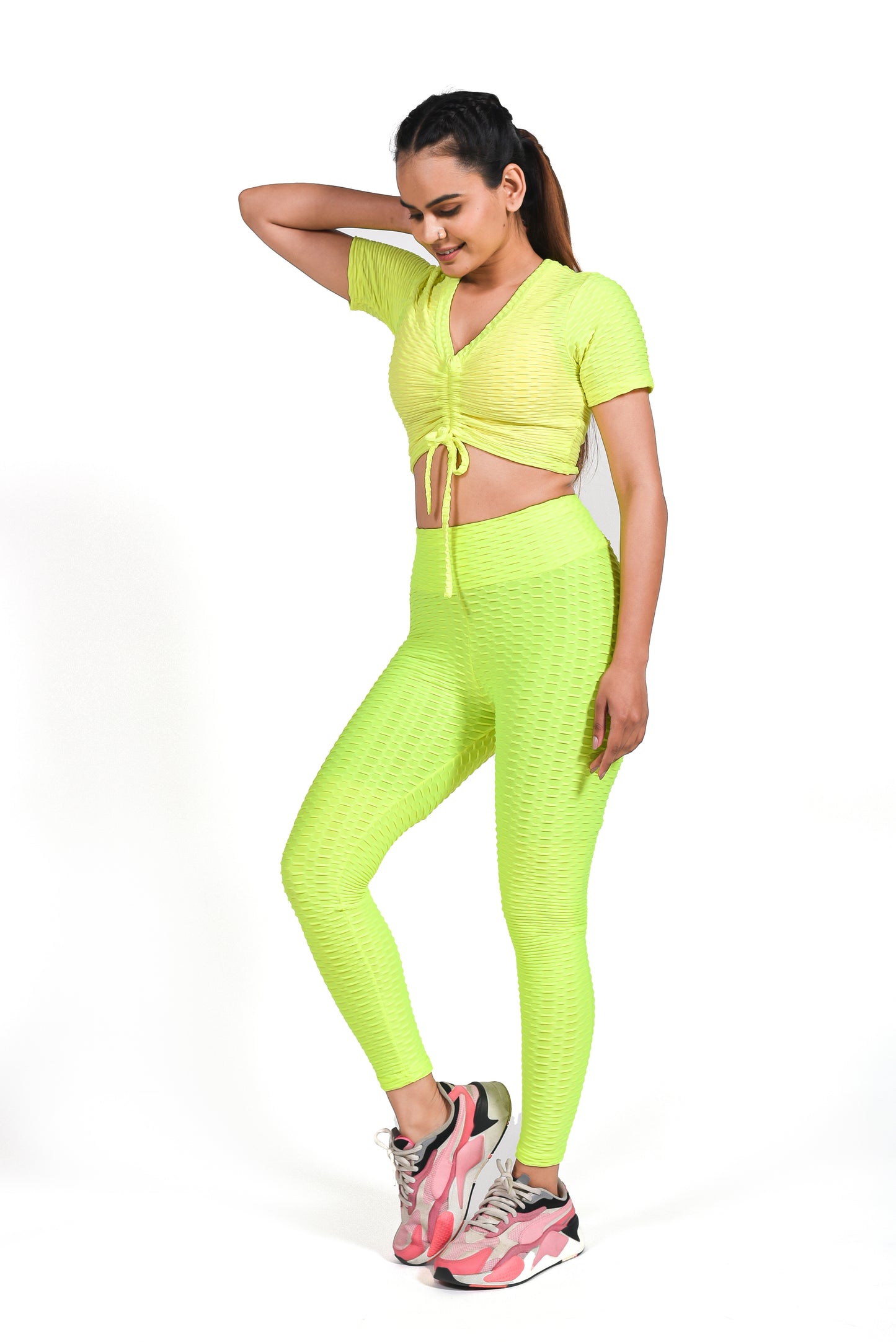 Load image into Gallery viewer, GYMSQUAD® PUSH UP LEGGINGS - YELLOW / NEON Green
