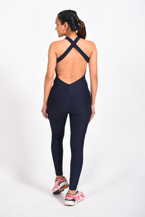 GYMSQUAD® ANTI-CELLULITE AND PUSH UP JUMPSUIT - NAVY