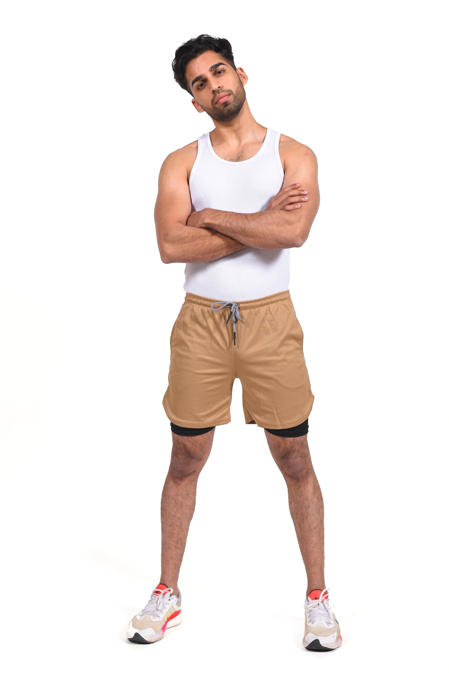 GYMSQUAD™ Innovative Men’s Sport Short - Ultimate Comfort (2 in 1 Features) - KHAKI