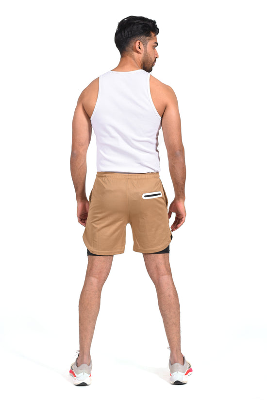 GYMSQUAD™ Innovative Men’s Sport Short - Ultimate Comfort (2 in 1 Features) - KHAKI