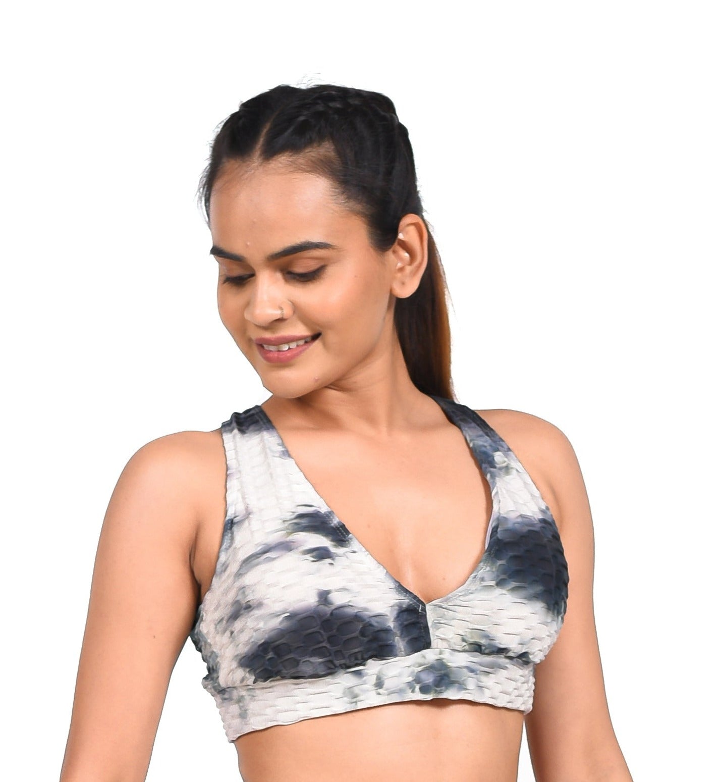 GYMSQUAD® SUPPORTIVE SPORTS BRA - TIE-DYE BLACK – GYMSQUAD INDIA