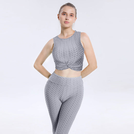 GYMSQUAD® ANTI-CELLULITE CROP TOP & LEGGINGS  COMBO- GRAY