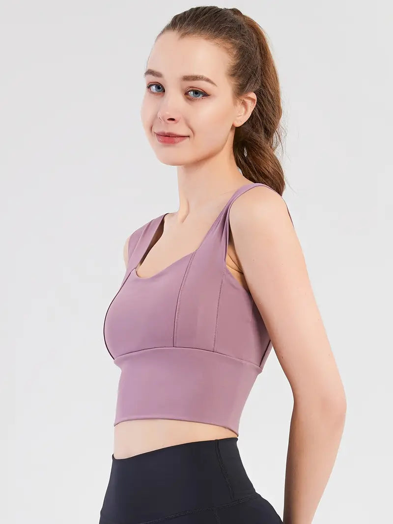 GYMSQUAD®  BROAD  SHOULDER TOP -PURPLE