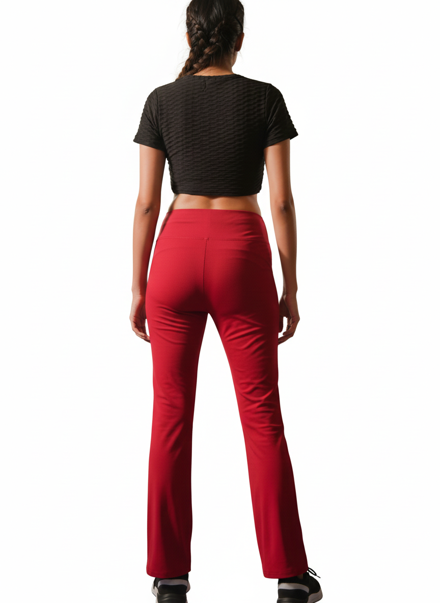 GYMSQUAD®  FLARE PANTS - RED