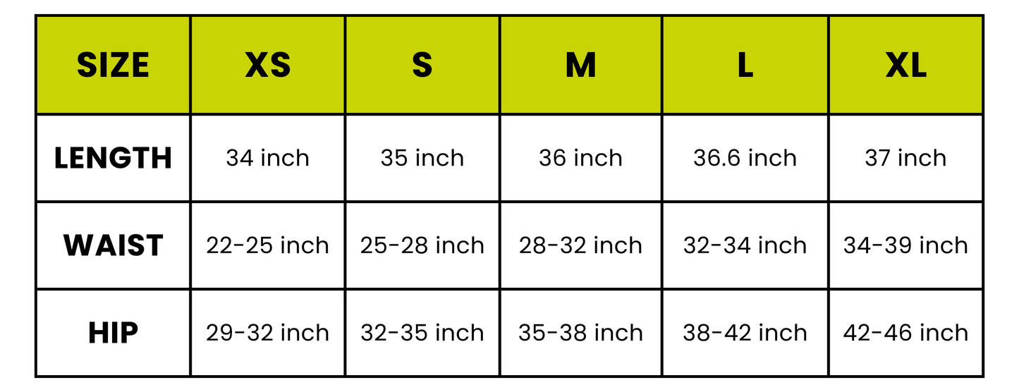 LEGGINGS sizes