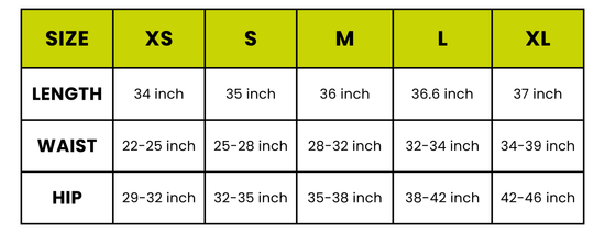 LEGGINGS sizes