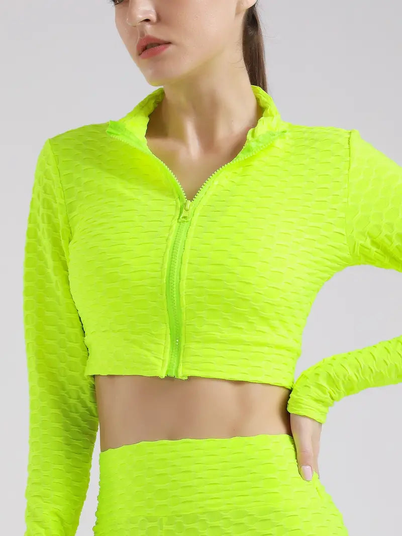 GYMSQUAD® ANTI-CELLULITE JACKET & LEGGING COMBO- NEON GREEN