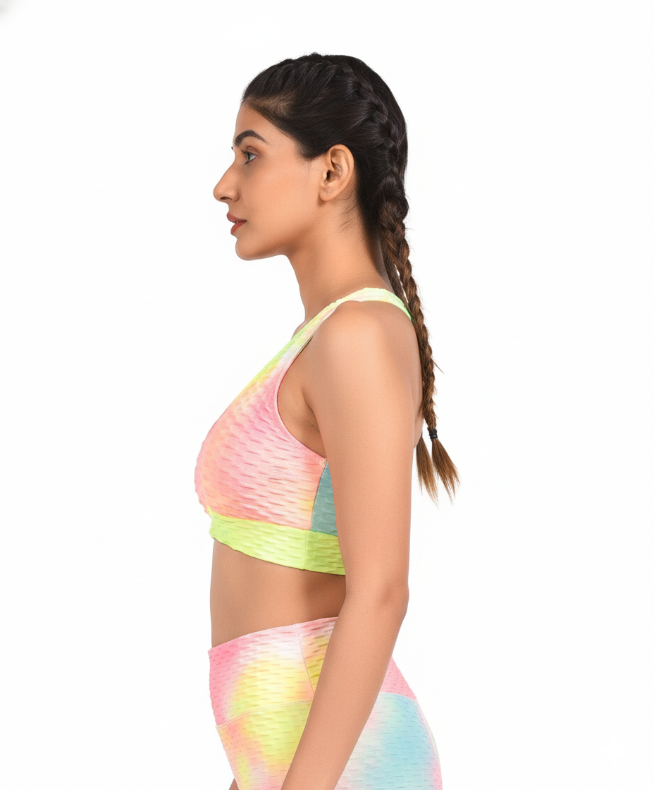 GYMSQUAD® SUPPORTIVE SPORTS BRA - TIE-DYE YELLOW