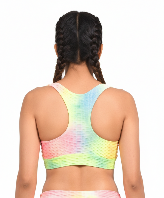 GYMSQUAD® SUPPORTIVE SPORTS BRA - TIE-DYE YELLOW