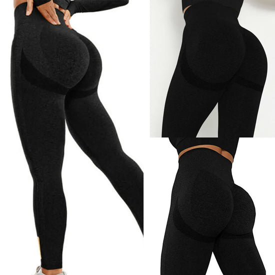 GYMSQUAD® PUSH UP & SEAMLESS LEGGINGS - BLACK