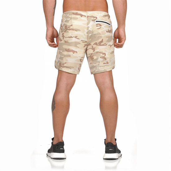 GYMSQUAD™ Innovative Men’s Sport Short - Ultimate Comfort (3 in 1 Features) - KHAKICAMO