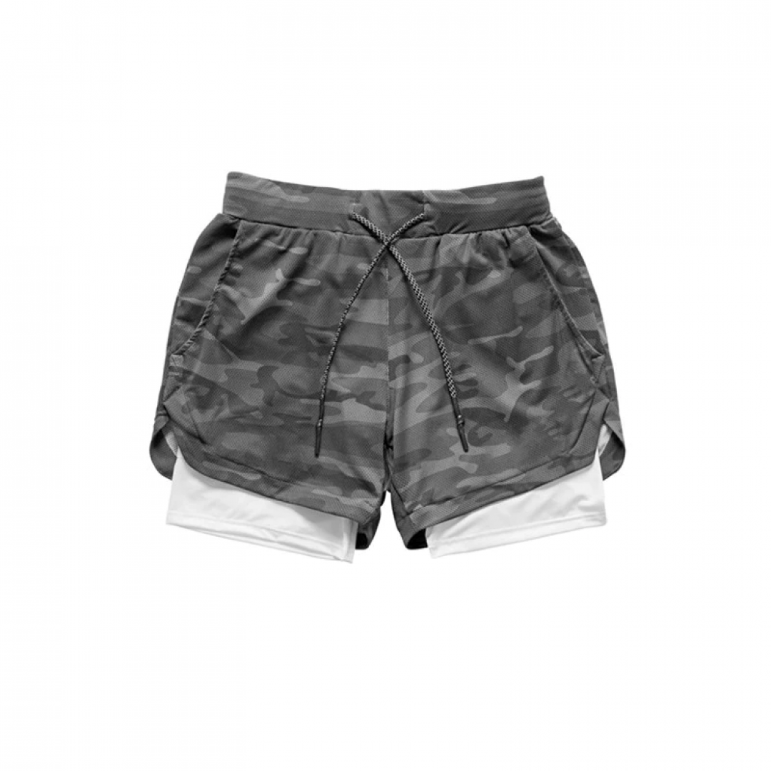 GYMSQUAD™ Innovative Men’s Sport Short - Ultimate Comfort (3 in 1 Features) GRAYCAMO