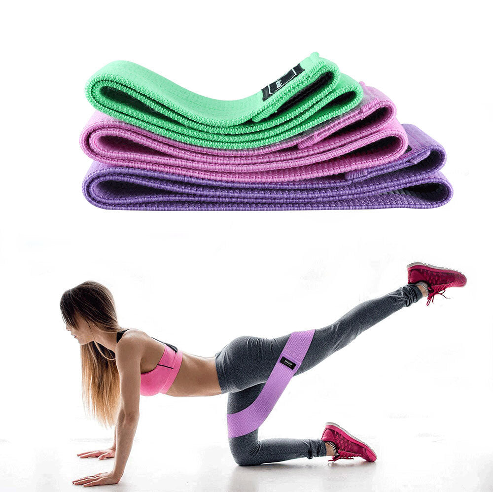 GYMSQUAD™ - Pack of 3 FITNESS RESISTANCE BANDS for legs, buttocks and hips (60 to 120 LBS)