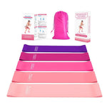 GYMSQUAD™ Pack of 5 YOGA & PILATES RESISTANCE BANDS (5 to 40 LBS)